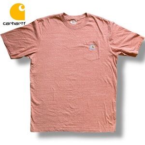 Carhartt Loose Fit Pocket T-Shirt Heathered Orange Workwear Tee Top | Sz XL Tall